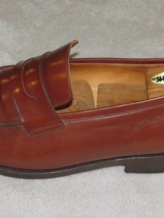 E. Vogel Bespoke Mahogany Calf Leather Split Toe Penny Loafer 11 EE main image 7